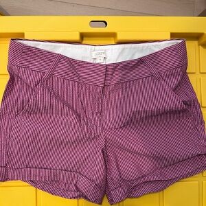J. Crew Women's Burgundy Striped High Waist Shorts